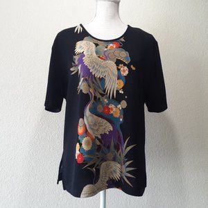 Asian cranes Textured Top